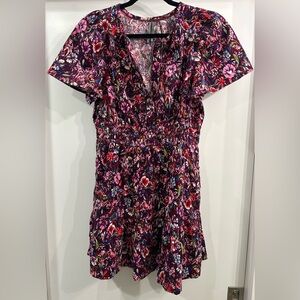 Anthropologie Somerset floral corduroy mini dress
